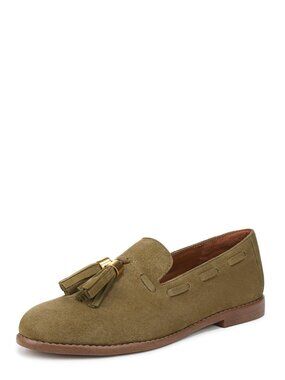 New Franco Sarto Hartlie Tassel Loafers In Green Suede Size 5.5